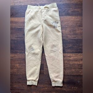 Kid's Polo Ralph Lauren Joggers Yellow Pony Solid M 10-12 Tapered Preppy Casual